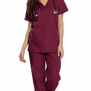 Scrub Pijama Hospitalar 100% Algodão - Bordô
