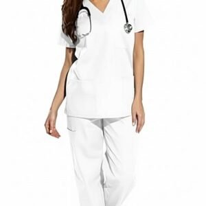 Scrub Pijama Hospitalar 100% Algodão - Branco