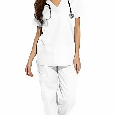 Scrub Pijama Hospitalar 100% Algodão - Branco