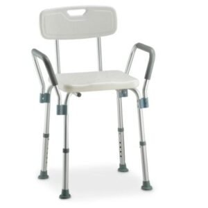 Banqueta de Banho com Encosto e Apoio de Braço até 135 Kg D3 Dellamed