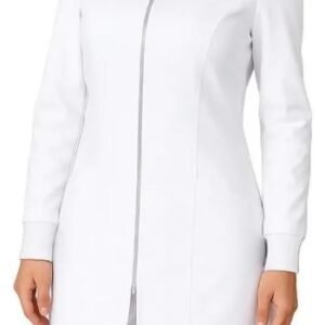 Jaleco Gabardine Com Punho Gola Padre Com Zíper